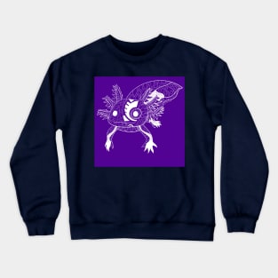 axolotl in sweet purple magical glitch in ecopop pattern mandala Crewneck Sweatshirt